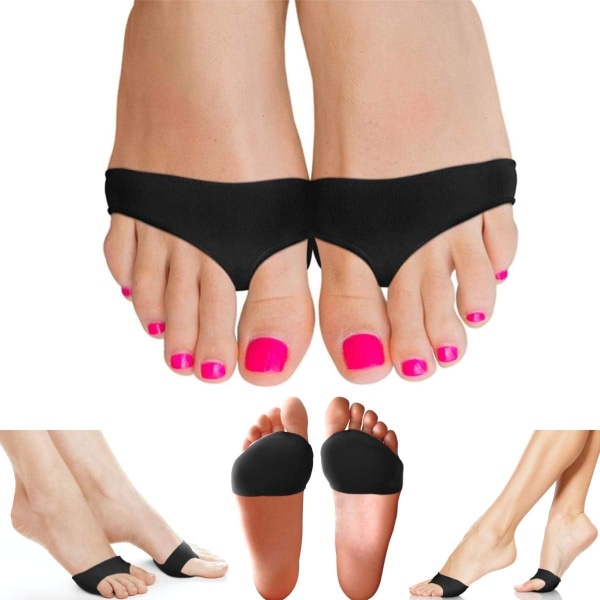 Metatarsal Pads för unisex - Kopparinfuserade fotdynor för trampdynan - Gelkuddar för smärta, förhårdnader - Passar för klackar och skor Black L