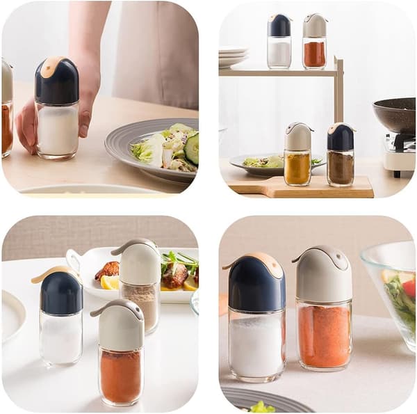 Salt- och pepparkvarnset, salt- och pepparkvarnar i glas, 2 st salt- och pepparkvarnar för kök, matbord, utomhus
