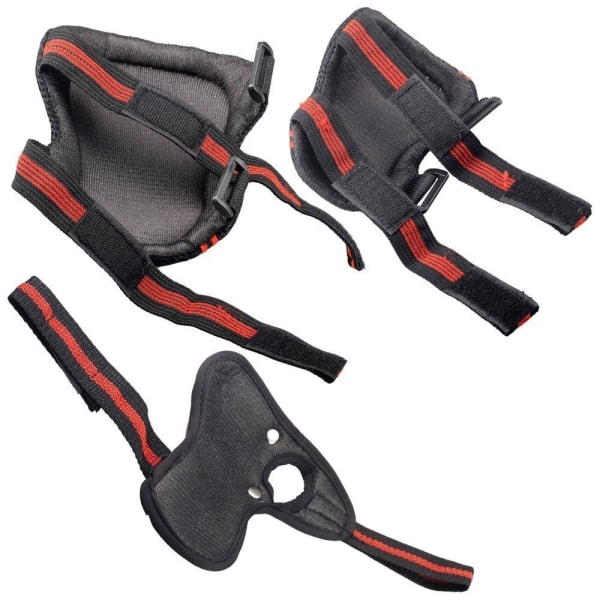 Beskyttende udstyrssæt - 6 stk. knæ-, albue- og håndledspuder til voksne, teenagere og børn til skateboard, cykler, rulleskøjter (L, sort + rød)
