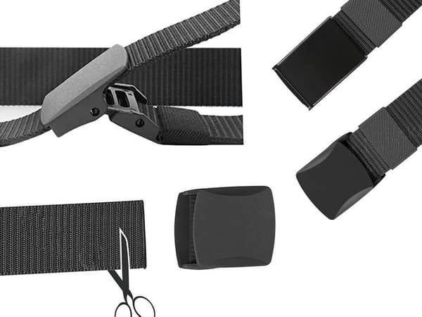 Taktiskt bälte / Militärbälte - 1.2m x 37mm black