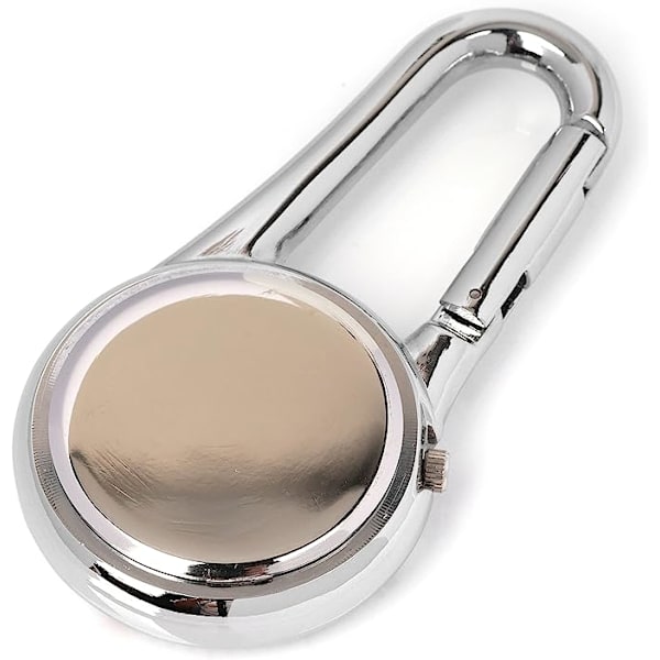 Clip-on karbinhake lysande urtavla FOB-klocka digital för läkare sjuksköterskor sjukvårdare kockar sport unisex män kvinnor（Silver）
