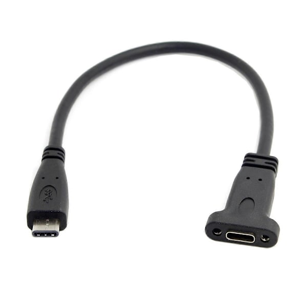 USB-C USB 3.1 Typ C Hane till Hona Förlängningsdatakabel med Panelmonteringsskruvhål