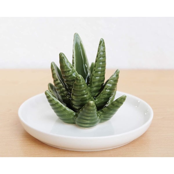Kaktusringhållare Aloe Smyckesställ Prydnadsbricka Present till kvinnor, Födelsedagspresenter till henne, Julinflyttningspresenter