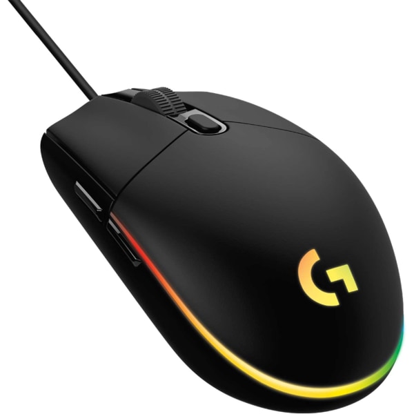 G102 LIGHTSYNC Gaming-mus med RGB-belysning, 6 programmerbare knapper, sensor i spillklasse, 8K DPI-sporing, lett – svart
