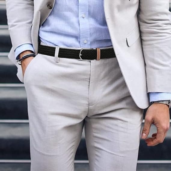 Elastiske midjebelter for menn - Komfortable elastiske elastiske belter flettede elastiske belter for menn kvinner