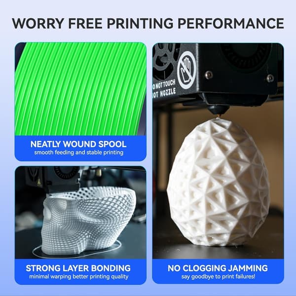 Hvid PLA-filament til 3D-print, 1,75 mm, dimensionsnøjagtighed ±0,02 mm, egnet til de fleste FDM-printere Red