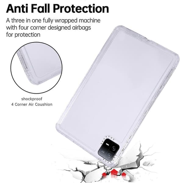 Klart skal för Xiaomi Pad 6, 3-i-1 PC+TPU Stöttåligt Tablettskydd