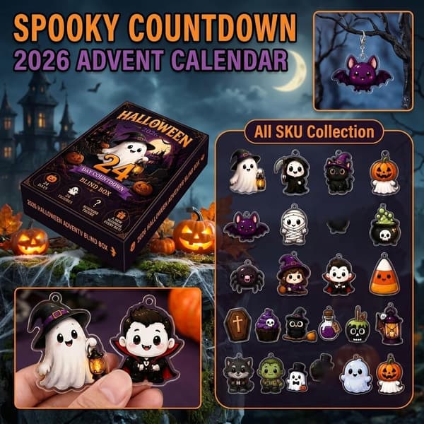 Halloween Julekalender 2026, 24 dages nedtællingskalender, 2D