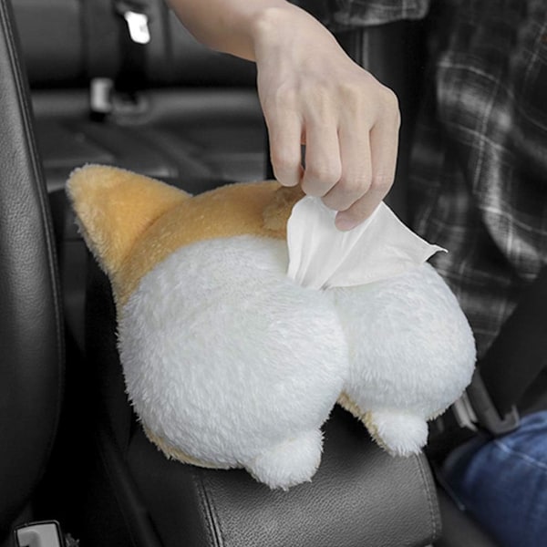 1 stk. Tissue Box Cover Corgi Butt Formet Sjov Blød Kreativ Hængende Pung Opbevaringspose Tissue Box Wrapper