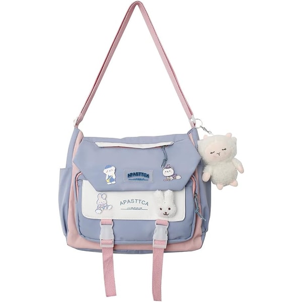 Kawaii Ryggsekk Japansk Skolesekk med Kawaii Tilbehør Lerretet Kawaii Skolesekk Ita Bag Søt Messenger Bag Håndveske for Tenåringsjenter