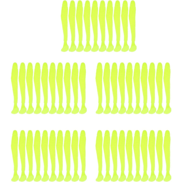50 stk mykt lokke agnsett, 4,5 cm plast lokke T-hale mark agn