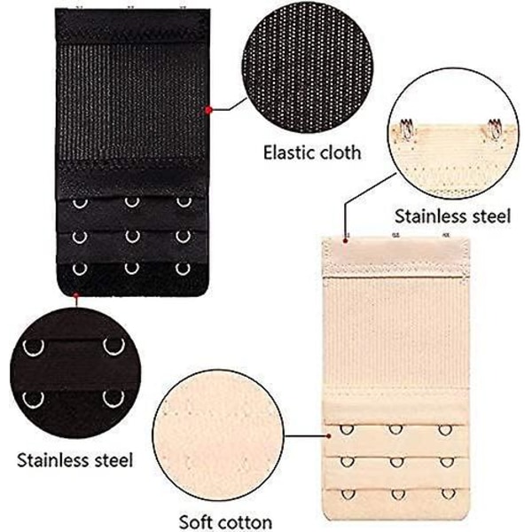 9-pack elastiska förlängningsset - BH-bandförlängningar i 3 färger