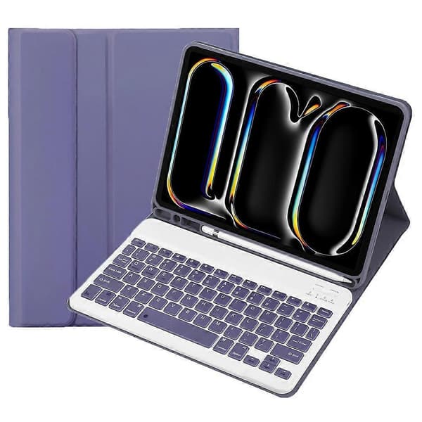A13B iPad Pro 11 (2024) -mallille Nahka+TPU-tablettikotelo Bluetooth-näppäimistöllä ja kynäpaikalla