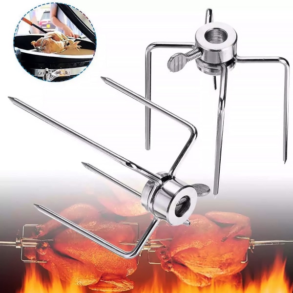 2X Rotisserie Spindle Rotisserie Diameter 10mm med låsskruv med rött skyddande lock