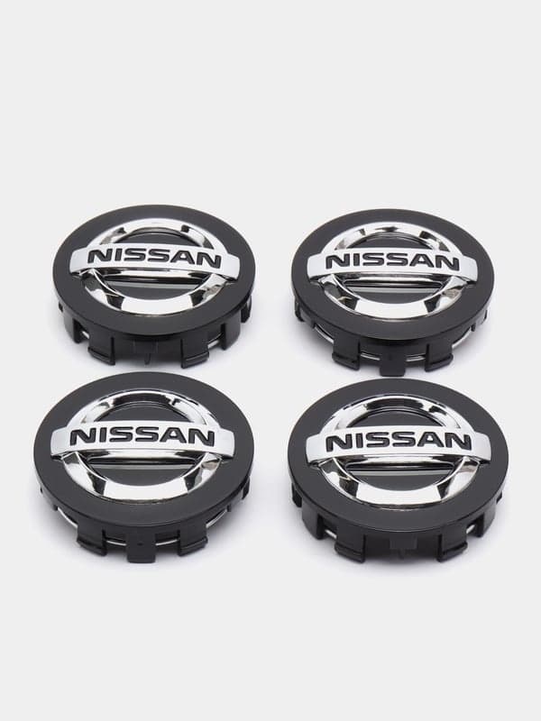 Nissan centrumkåpor / hjulnavsbilsemblem - 4-pack 54mm - Svart