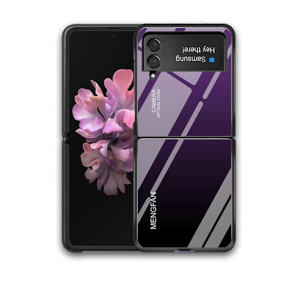 Liukuvärjätty suojakotelo Samsung Galaxy Z Flip 4:lle, kova PC-kehys + karkaistu lasinen suojakuori
