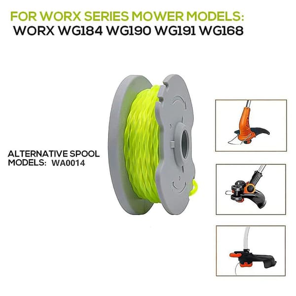6 stk. nylontrådspoler WA0014 for Worx gresstrimmer, DCQW