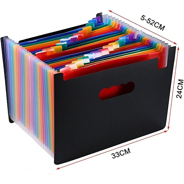A4 Harmonika Kuffertsorter, 24 Lomme Lommemappe, Udvidelig Dokumentholder