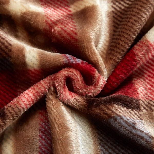 Fleecepledd for sofa, seng, stol - Myk, fargerik, oversized, dekorativt ultra-plysj teppe (150x200cm, rød rutete)