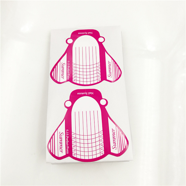 Papir Negleforme til Gel Builder - 100 stk. Rose Negleforlængelse Form Stickers - Store Klæbende Negle Builder Forms