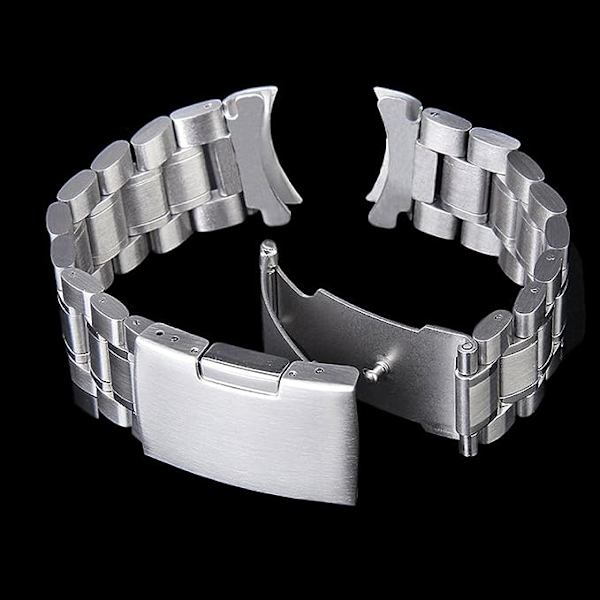 20mm Rem i rostfritt stål Rem Armband Böjda ändar med handfjäderstänger