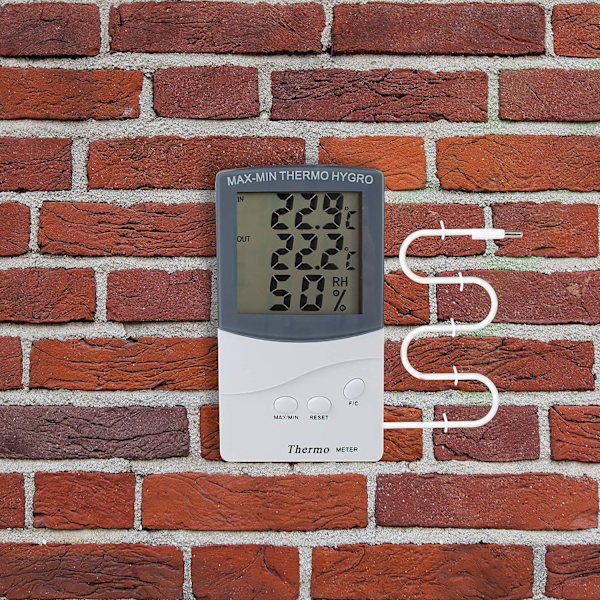 Bærbar vægmontering/skrivebords LCD-display indendørs/udendørs termometer hygrometer