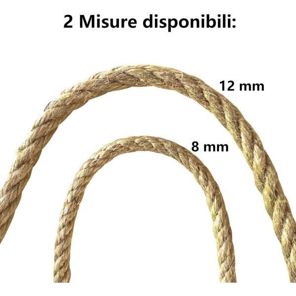 12 mm Naturlig Jute Reb til Dekorationer og DIY, 10 meter, Holdbar