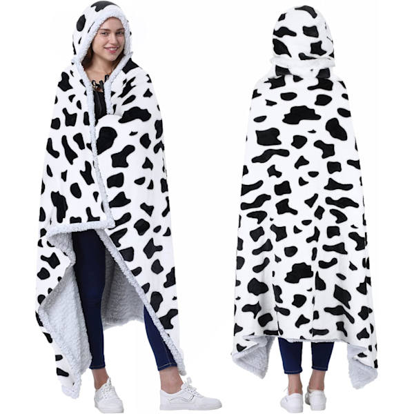 Elegant damhuvud med huva för kvinnor, gosig filt med huva för vuxna, Sherpa mysig plyschfleece bärbar filt för kvinnor och män