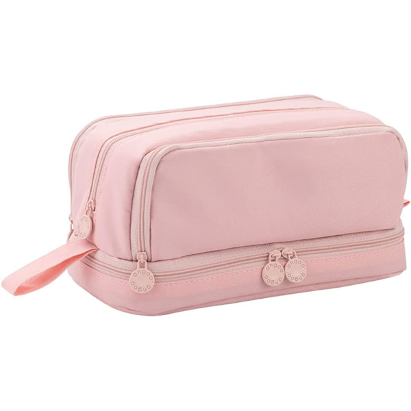 Pennfodral, stort pennfodral, pennfodral med 4 fack Pink
