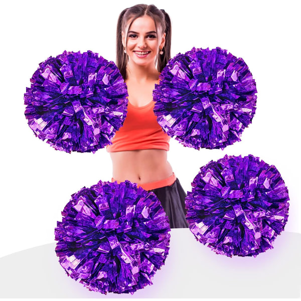 4st metallfolie cheerleading pom poms, premium Cheerleader pumps kit, jublande handblommor 9,8 tum