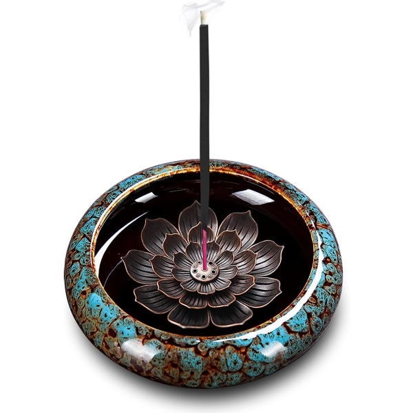 Rökelsehållare Keramisk Rökelsehållare för pinnar Lotus rökelsehållare Rökelsebrännare Andlig present Meditation