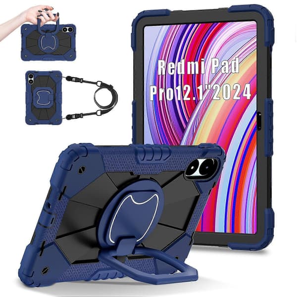 Til Xiaomi Redmi Pad Pro 5G/Pad Pro/Poco Pad 4G Støtteben Etui Silikone+PC Tablet Cover