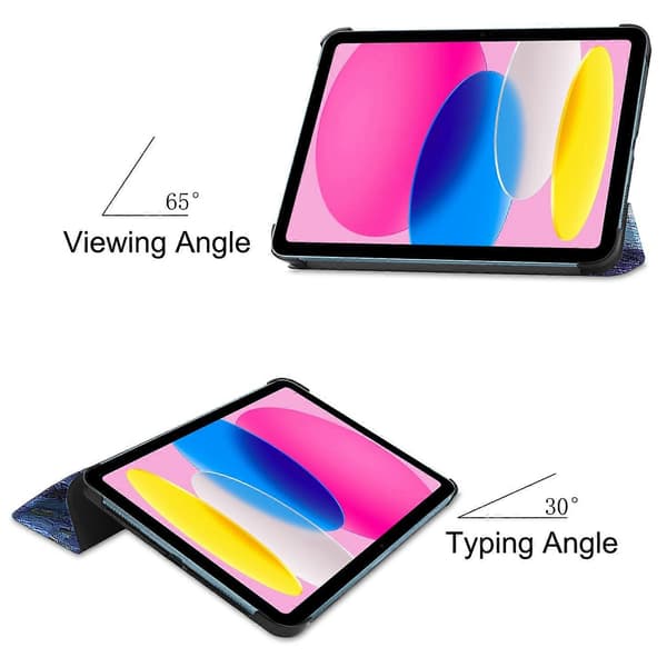 Fodral för iPad (2025)/10.9 (2022) Mönstertryckt Läderställ Tablet Skydd