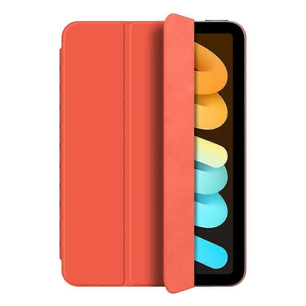 For iPad mini (2024) Deksel Magnetisk Feste PU Lær Tri-fold Stativ Støtsikkert Deksel - Rød
