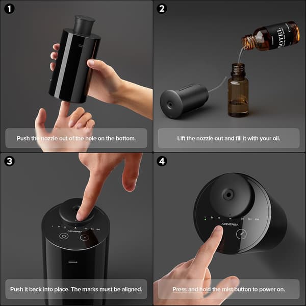Vannfri diffuser for eterisk olje, batteridrevet forstøver, 20 ml kapasitet, mini duftmaskin, rom, kontor