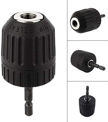 Hex Chuck, Bor Hex Chuck Adapter Hex Skaft Bor Chuck 3/8-24UNF 0,8-10MM Nøglefri Bor Chuck Patron 1/4'' Hex Skaft Stang Adapter