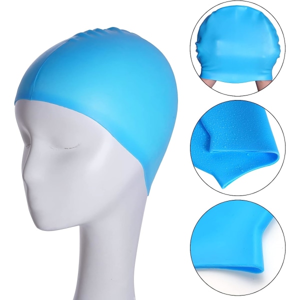 6 kpl silikoninen cap aikuisten silikoninen cap naisille miehille lapsille korkea elastisuus paksu uinti