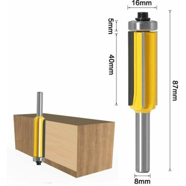 Träfräs med 8 mm skaft, 3-delad överfräs med 3-delad överfräs med skaft , set