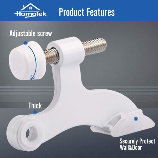 2 stk. hængselsstift sort dørstopper, justerbar deluxe heavy duty dørstopper 2-1/2\"x1-3/4\"