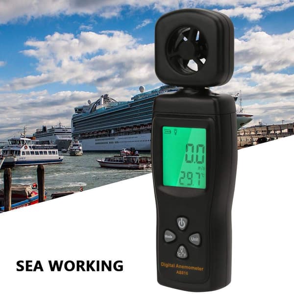 Vindhastighetsmätare för luftflöde, AS816 0,3-30 m/s Mini digital anemometer