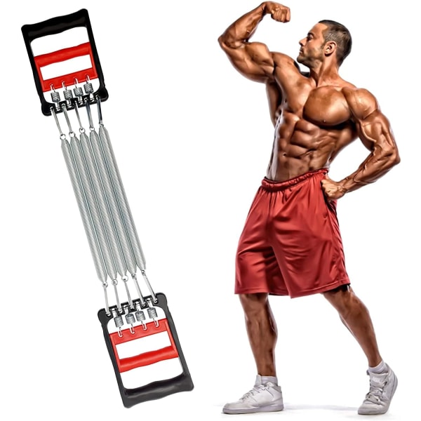 Bröstexpanderare, överkroppsavdragare, justerbar armmuskeltränare med 5 strängar, Hemgym Fitness Spring Expander Tool