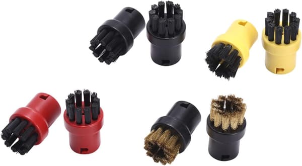 Pack Hand Tool Nozzle Bristle Brushes Round Cleaning Brushes Replacement för Karcher SC1 SC2 SC3 SC4 SC5 Steam Cleaner Accessories (Röd+Svart)