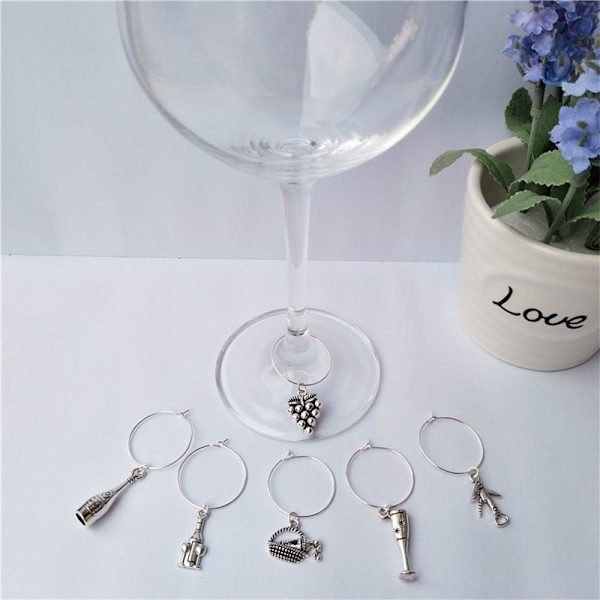 44 stk. Vinglas Charm Ringe Wire Hoops Øreringe Hoops til DIY Smykker, Vinglas Markører (30mm)