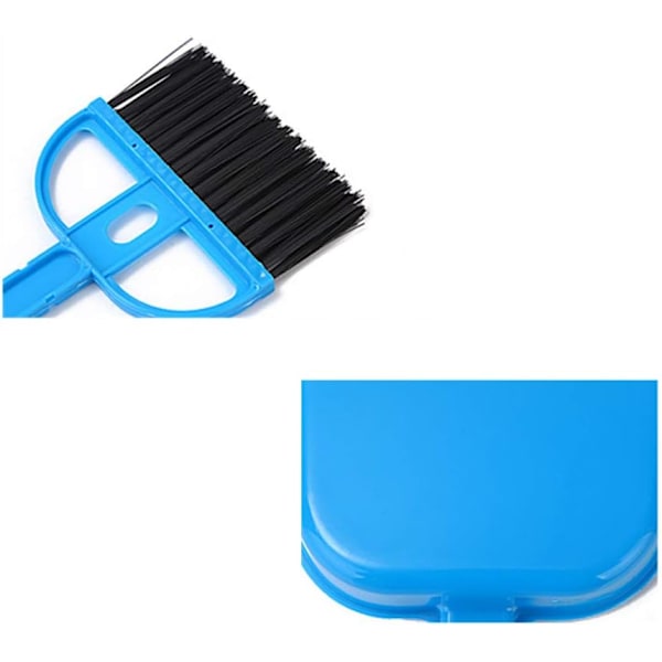 Mini dammborste set bärbar plast borste set (blå) för alla små djur, marsvin, rengöring