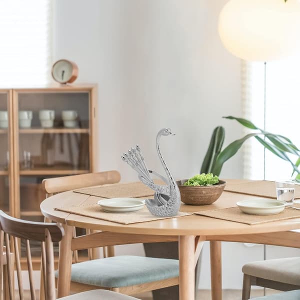 Kaffeske, rustfrit stål serveringsbar dessertske med svaneholder husholdningsbordsservice