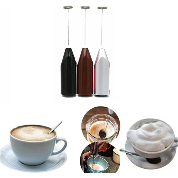 Handhållen elektrisk mjölkskummare Elektrisk visp i rostfritt stål Äggvisp Kaffe Mjölk Drycksmixer Miniomrörare Elektrisk