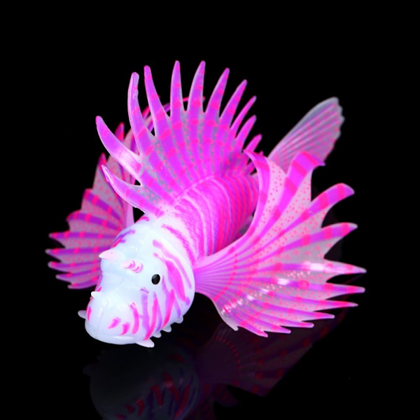 Kunstig Silikon Plast Lionfish Lysende Simulering Dyr Fluorescens Lion Fish Akvarium Ornamenter 3D Akvarium Dekorasjoner