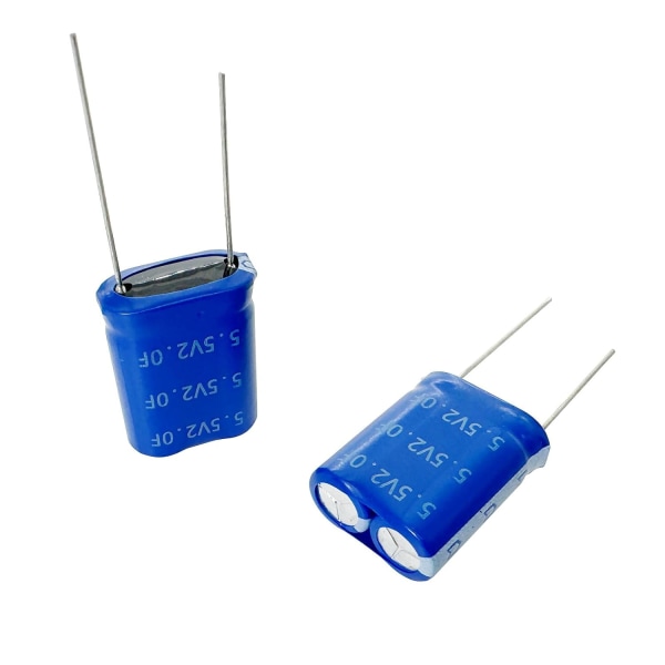 2 st 8,5x17x21mm Superkondensator 5,5V 2F Super Farad Kapacitans Lindningstyp Energilagring för ombord Backup Energilagring 2F