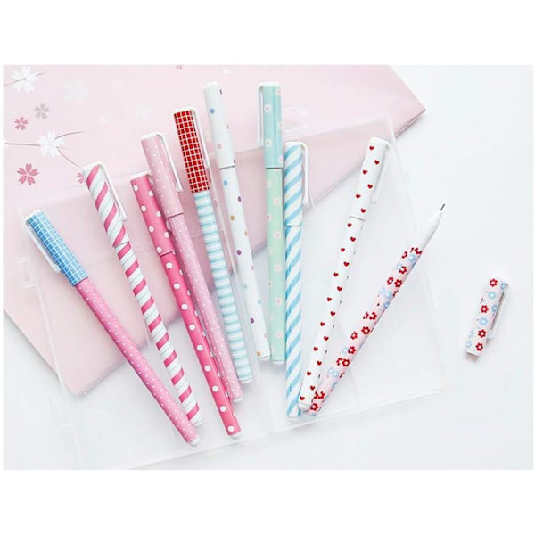 10 stk. søde farvepenne til kvinder Toshine farverige gelpenne flerfarvede penne til Bullet Journal-skrivning Roller Ball Fine Point-penne B Multicolored
