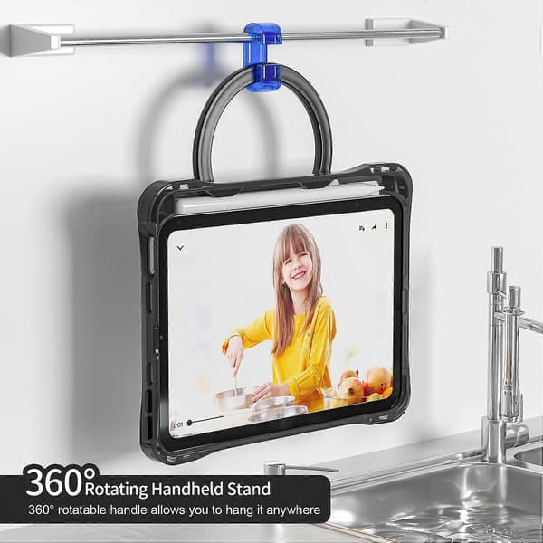 Fodral för iPad mini (2024)/mini (2021) Roterbart Ställ PC TPU Akryl Tablet Skydd - Svart